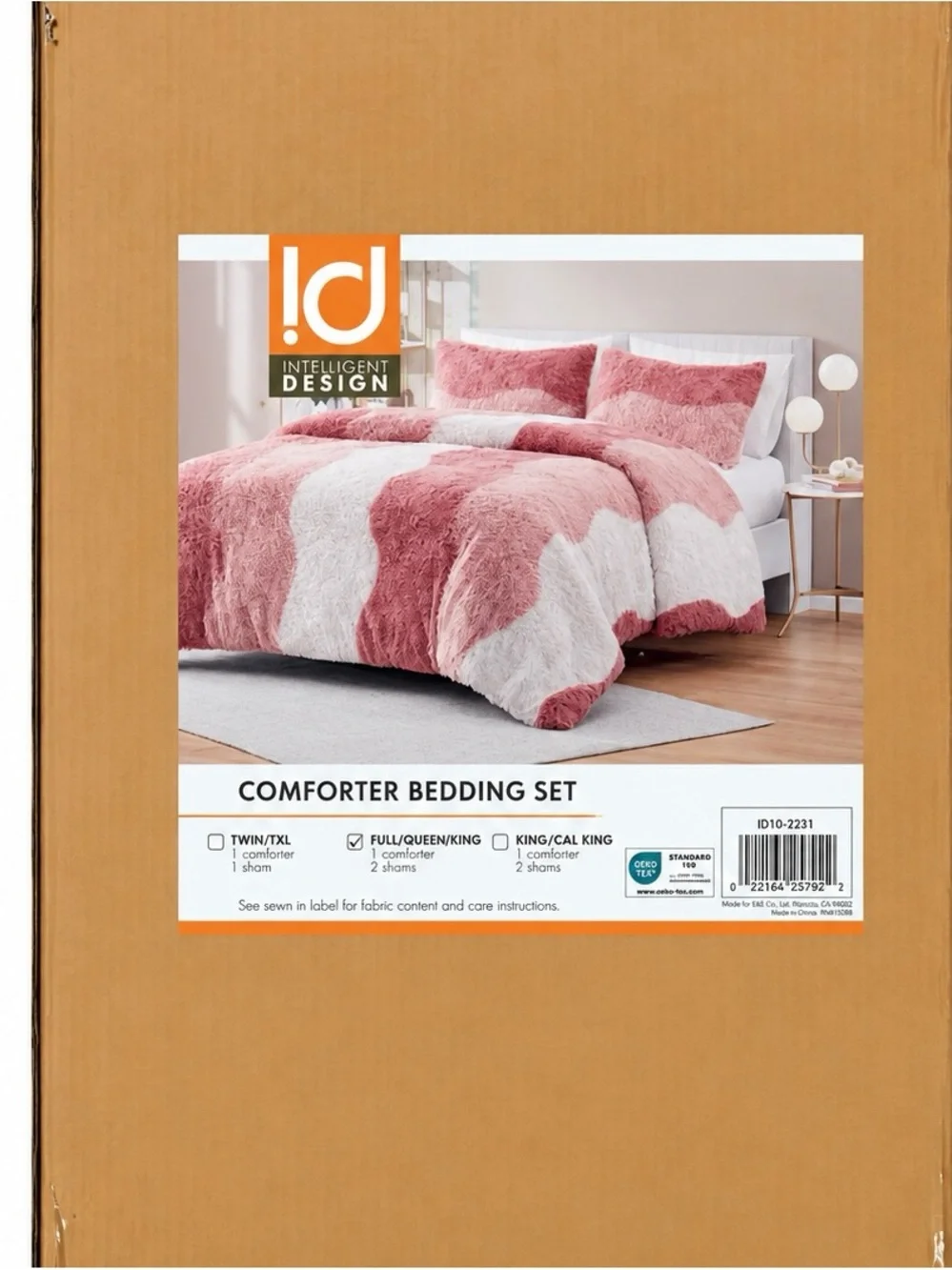 Intelligent Design Pink Shaggy Faux Fur Full Queen Comforter Set